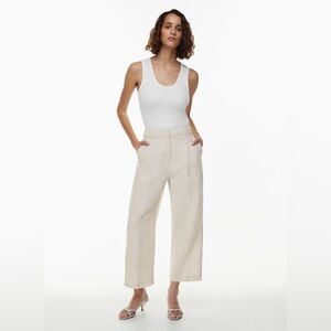 Aritzia “Wilfred” The Effortless Pant™ Linen Cropped Natural Ecru